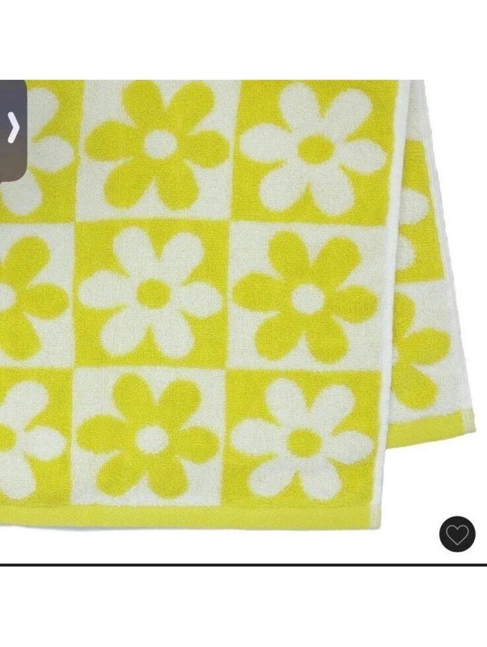 Kapoor Home 6-Piece Bath Towel Set Yellow & White Daisy & Solid Cotton Quick Dry